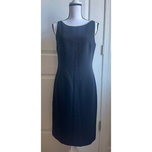 Ann Taylor Black Sleeveless Sheath Dress with White Trim
